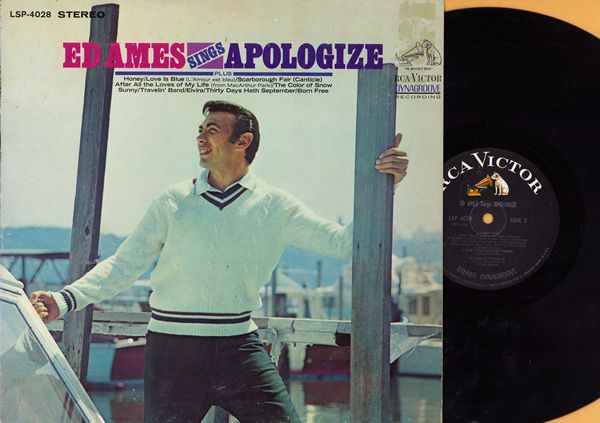 Ames, Ed - Ed Ames Sings Apologize: Born Free, Sunny, Love Is Blue, Honey, Thirty Days Hath September (vinyl STEREO LP record) - NM9/EX8 - LP Records