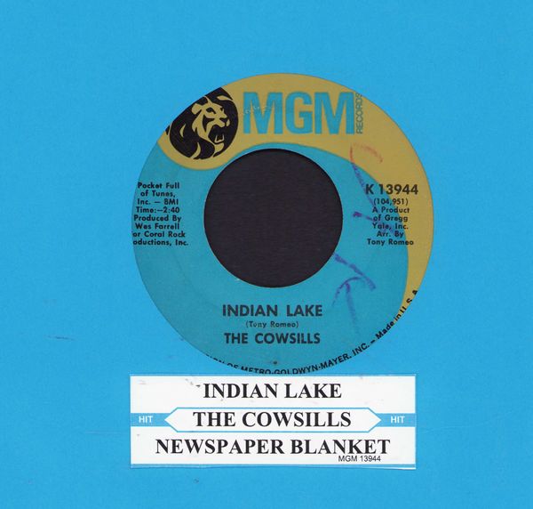 Cowsills - Indian Lake/Newspaper Blanket (with jukebox label, minor wol) - EX8/ - 45 rpm Records