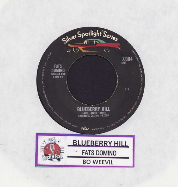 Domino, Fats - Blueberry Hill/Bo Weevil (double-hit re-issue with jukebox label and company sleeve) - VG7/ - 45 rpm Records