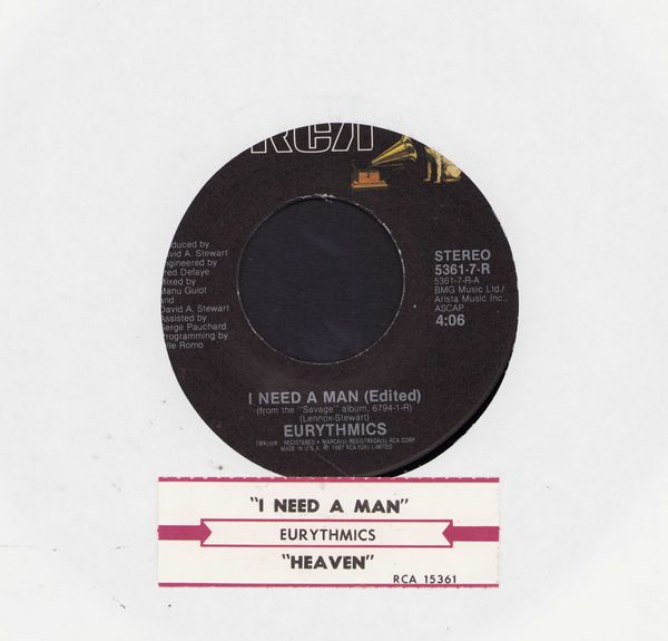Eurythmics - I Need A Man/Heaven (with jukebox label) - EX8/ - 45 rpm Records