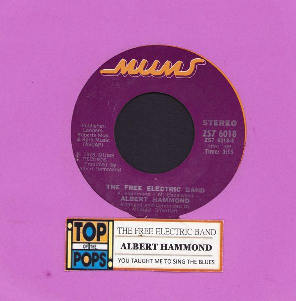 Hammond, Albert - The Free Electric Band/You Taught Me To Sing The Blues (with jukebox label) - EX8/ - 45 rpm Records