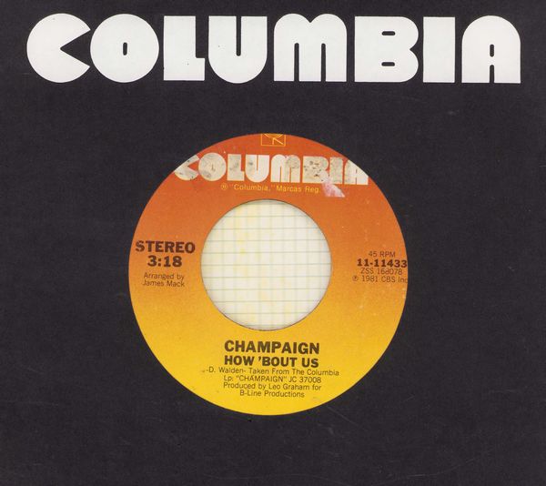 Champaign - How 'Bout Us/Spinnin' (with Columbia company sleeve) - EX8/ - 45 rpm Records