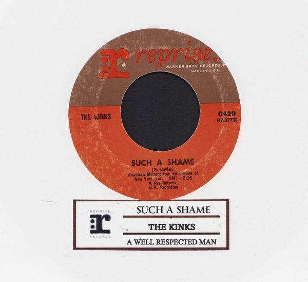 Kinks - Such A Shame/A Well Respected Man (with jukebox label) - EX8/ - 45 rpm Records