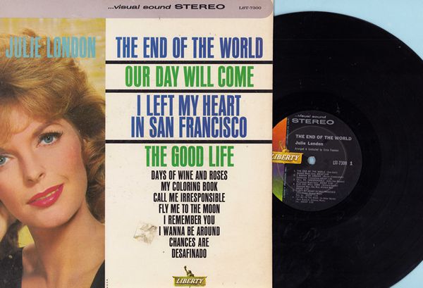 London, Julie - The End Of The World: Our Day Will Come, Fly Me To The Moon, Chances Are (vinyl STEREO LP record) - EX8/VG7 - LP Records