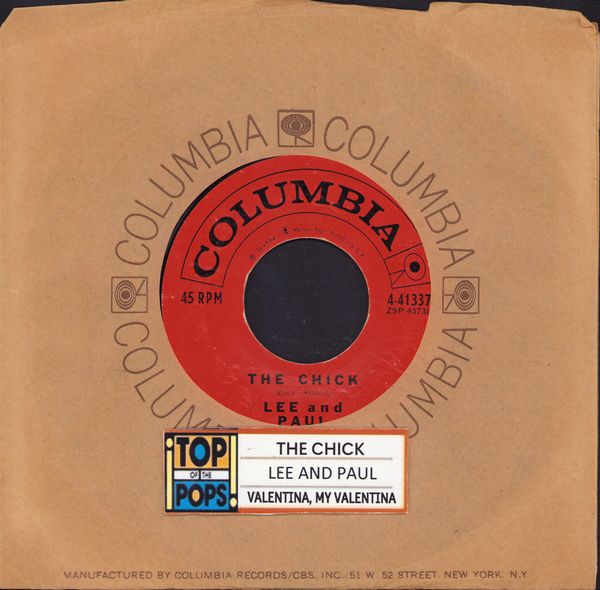 Lee & Paul - The Chick/Valentina, My Valentina (with jukebox label and Columbia company sleeve) - EX8/ - 45 rpm Records