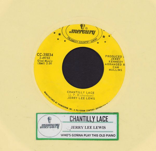 Lewis, Jerry Lee - Chantilly Lace/Who's Gonna Play This Old Piano (double-hit re-issue with juke box label) - NM9/ - 45 rpm Records