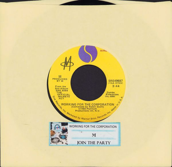 M - Join The Party/Working For The Corporation (RARE follow-up single to the World Hit -Pop Music-)(with jukebox label) - NM9/ - 45 rpm Records