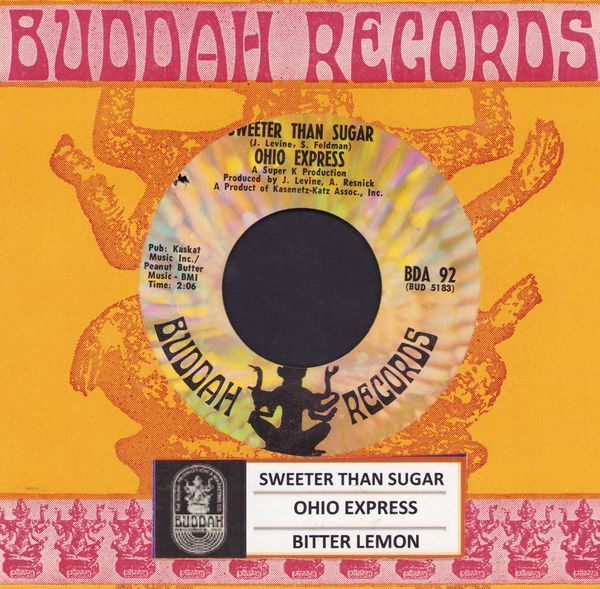 Ohio Express - Sweeter Than Sugar/Bitter Lemon (with jukebox label and Buddah company sleeve)(bb) - EX8/ - 45 rpm Records
