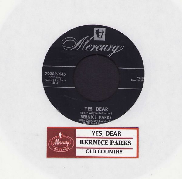 Parks, Bernice - Yes, Dear/Old Country (with jukebox label) - NM9/ - 45 rpm Records