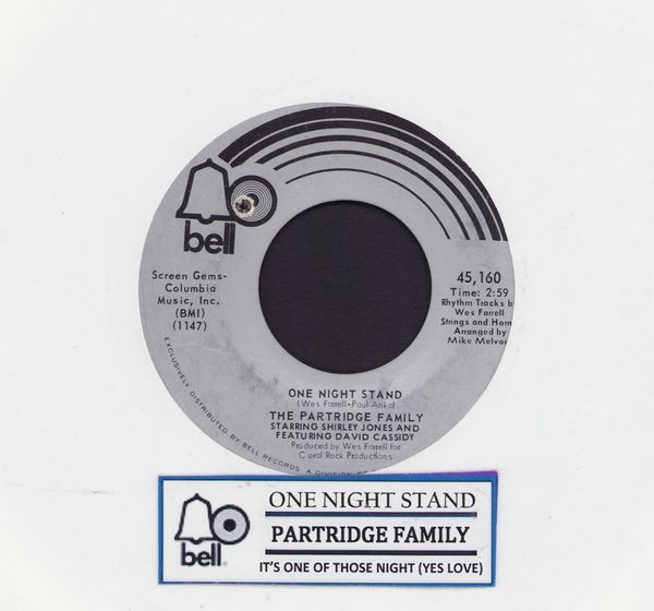 Partridge Family - One Night Stand/It's One Of Those Nights (Yes Love) (with jukebox label) - NM9/ - 45 rpm Records