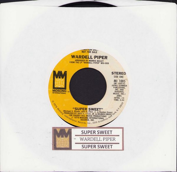 Piper, Wardell - Super Sweet (double-A-sided DJ advance pressing with jukebox label) - EX8/ - 45 rpm Records