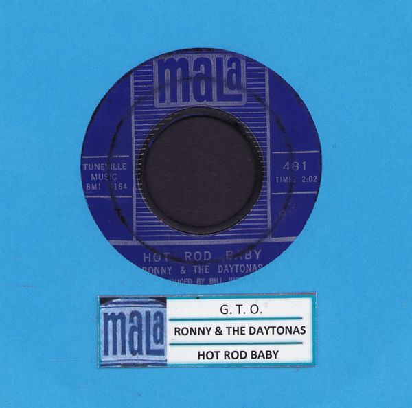 Ronny & The Daytonas - Hot Rod Baby/G. T. O. (with jukebox label) - VG7/ - 45 rpm Records