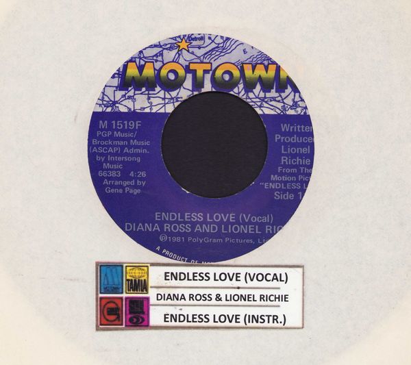 Ross, Diana & Lionel Richie - Endless Love/Endless Love (Instrumental)(with jukebox label) - VG7/ - 45 rpm Records