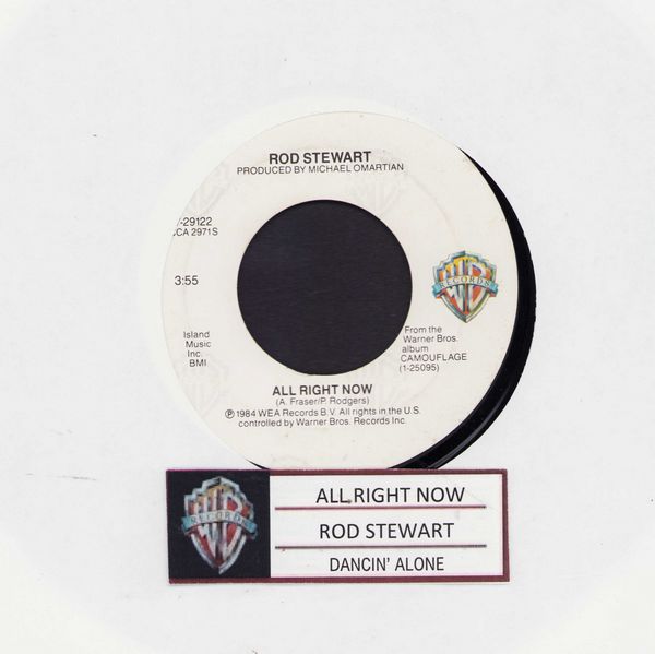 Stewart, Rod - All Right Now/Dancin' Alone (with jukebox label) - EX8/ - 45 rpm Records