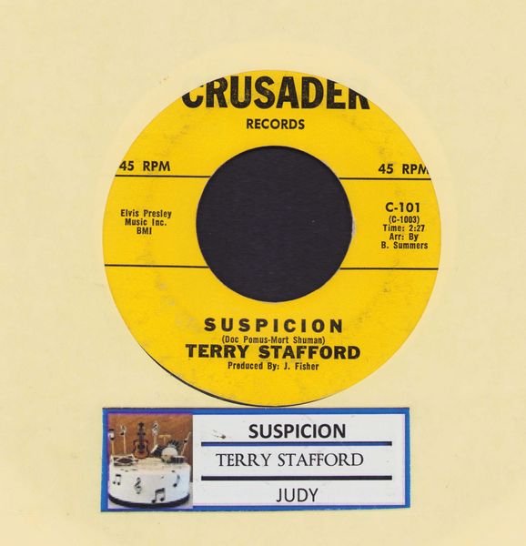 Stafford, Terry - Suspicion/Judy (Elvis Presley Sound-Alike!) (original first issue with juke box label) - VG7/ - 45 rpm Records