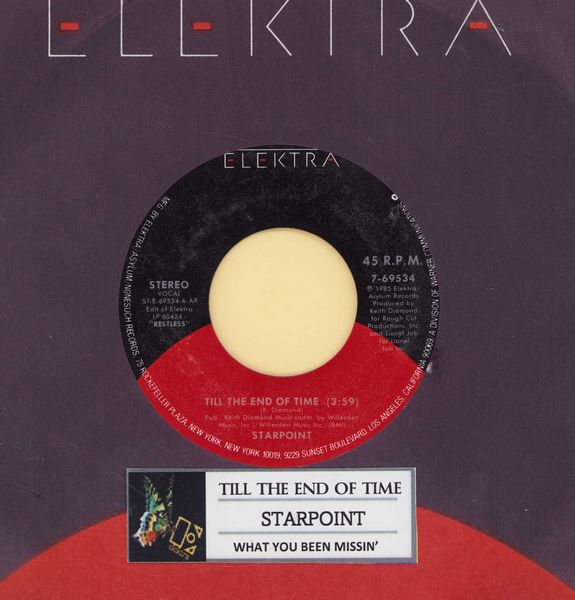Starpoint - Till The End Of Time/What You Been Missin' (with jukebox label and Elektra company sleeve) - NM9/ - 45 rpm Records