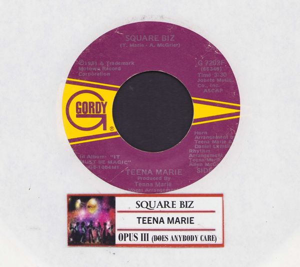 Teena Marie - Square Biz/Opus III (with jukebox label) - VG7/ - 45 rpm Records