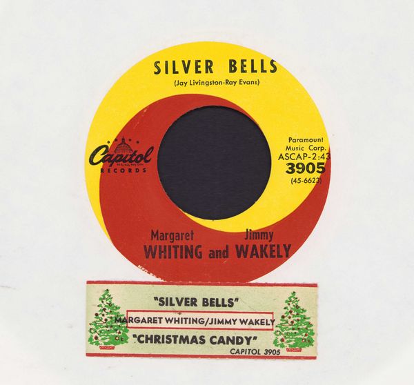 Whiting, Margaret & Jimmy Wakely - Christmas Candy/Silver Bells (with jukebox label) - EX8/ - 45 rpm Records